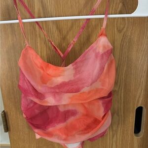 Women's Pink and Orange Top